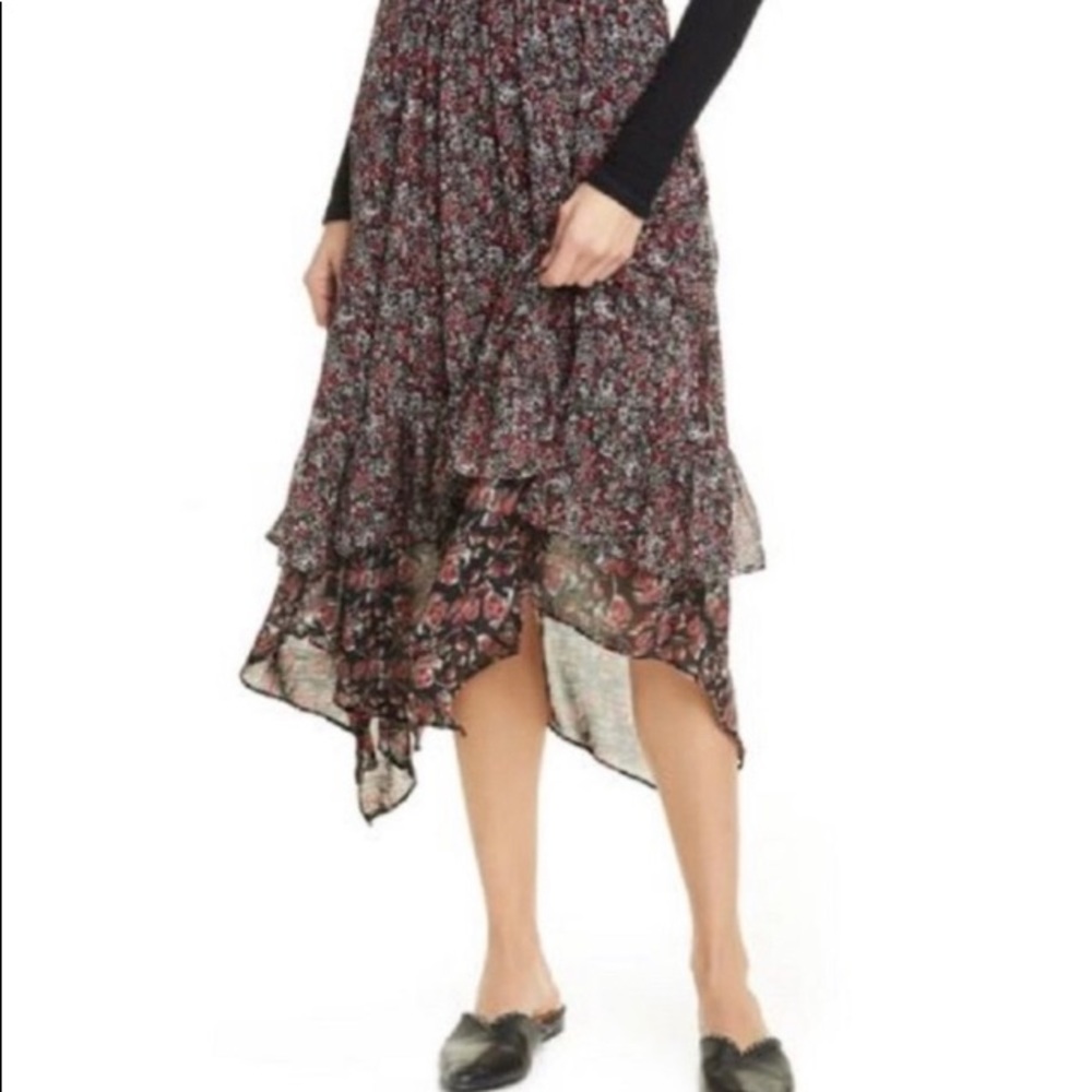 Free People floral midi skirt